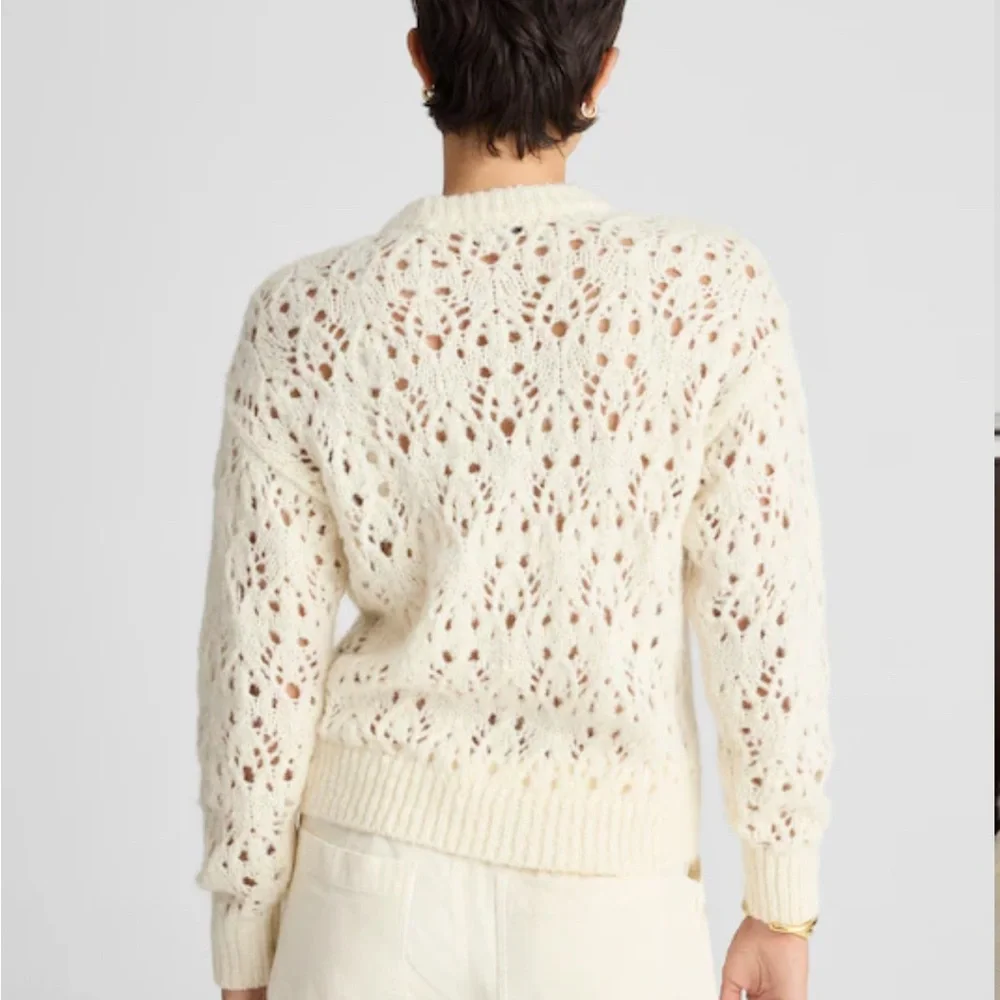 Madewell Cream Open-Weave Crewneck Sweater
